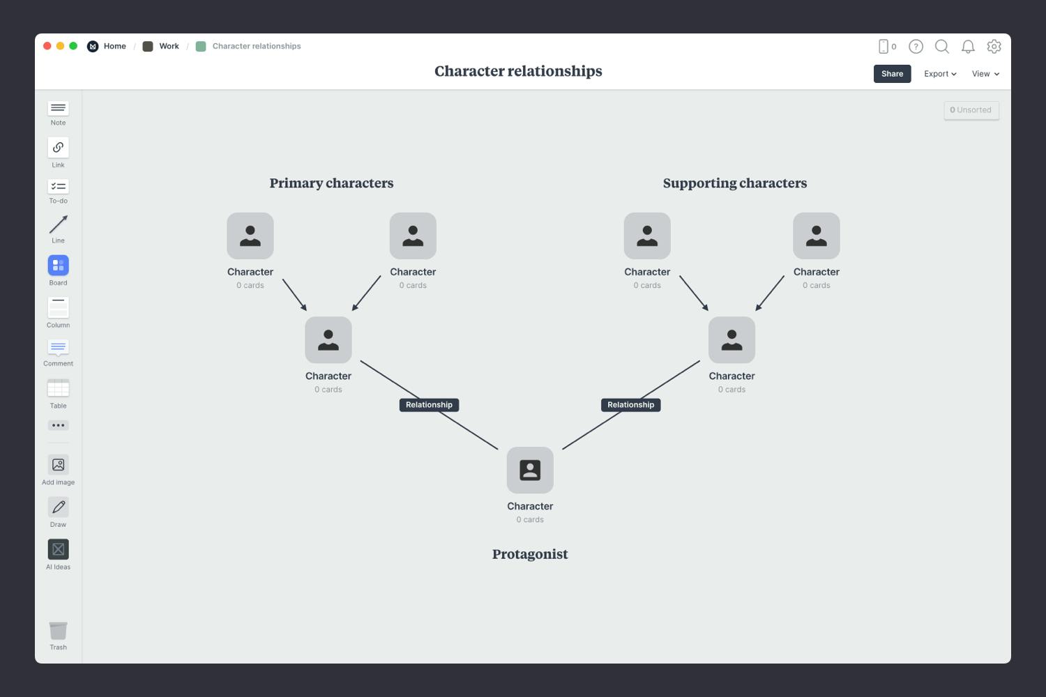 character relationship Step1
